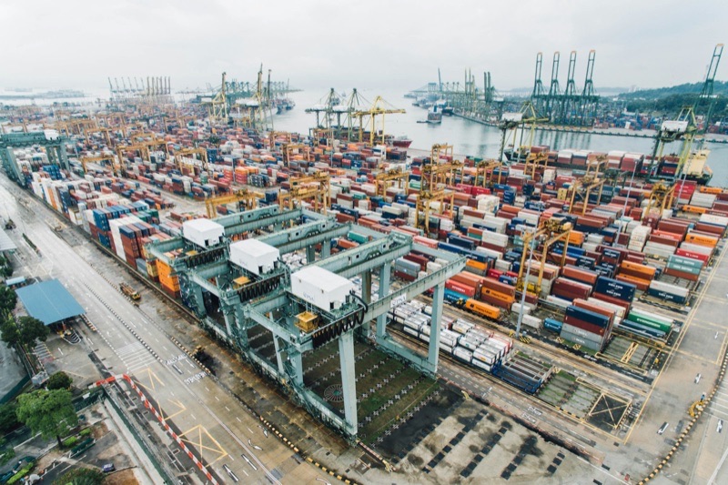 Container ships at port